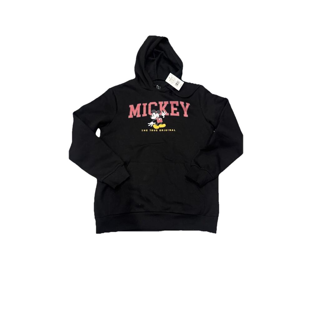NWT Disney Mickey Mouse Hoodie Unisex Small BLACK PULLOVER Sweatshirt NWT